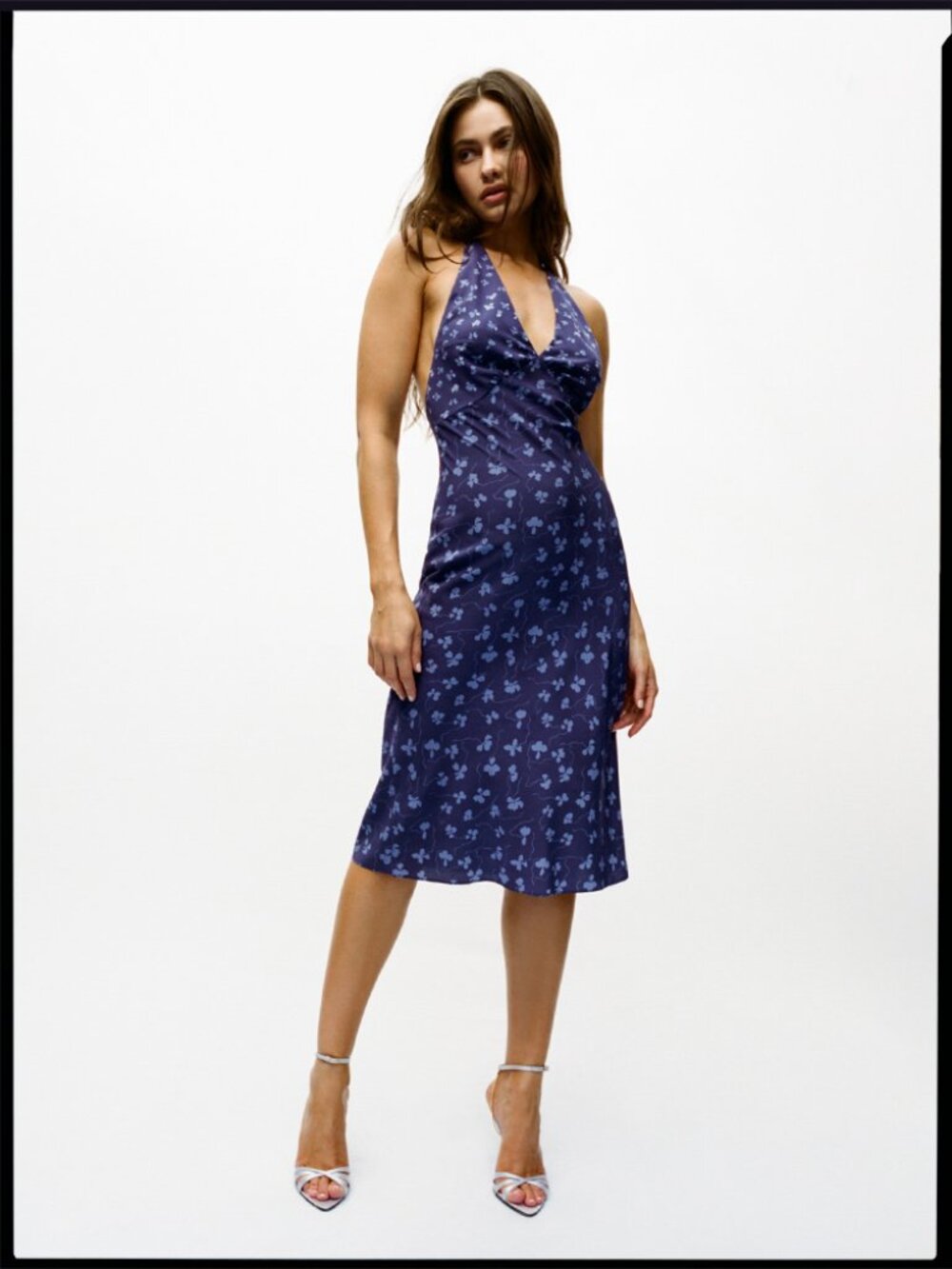 Realization Par Purple Blue The Sadie Clover Halter Silk Dress